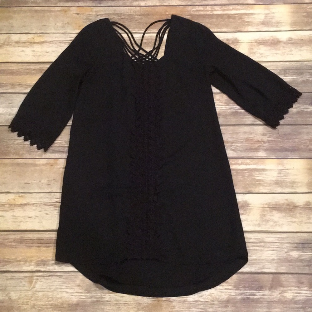 Black dress with lace detail